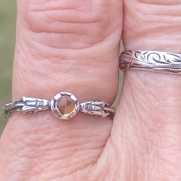 Celtic Dragon Ring .925 Sterling Silver w/ genuine citrine sz 9 medieval dragon - Picture 8 of 16